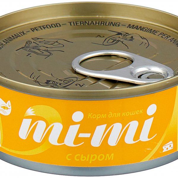 Влажный корм Mi-Mi для кошек и котят, с сыром