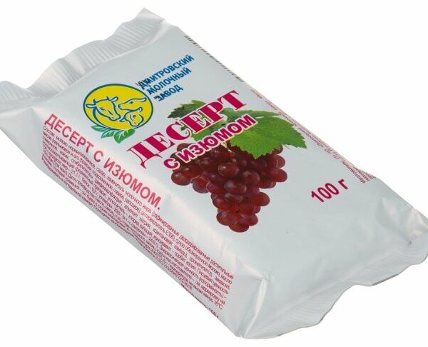 Десерт Дмитровский молочный завод с изюмом 100г