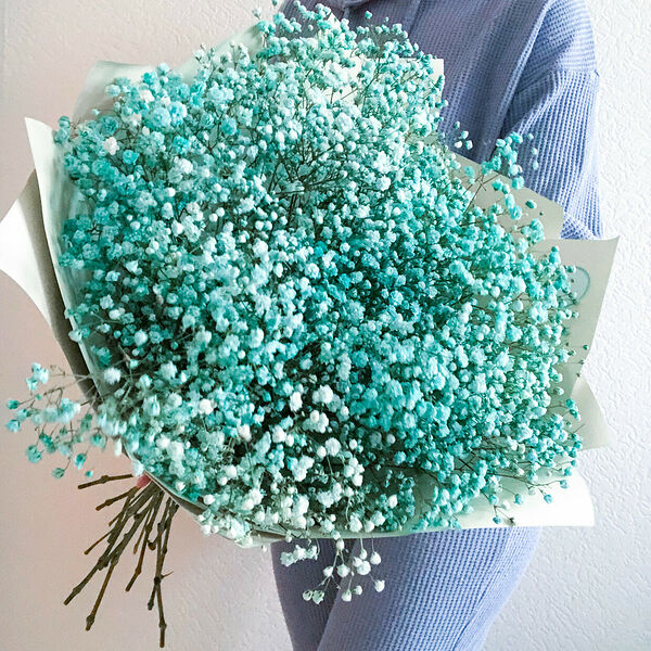 Мятный букет из гипсофилы