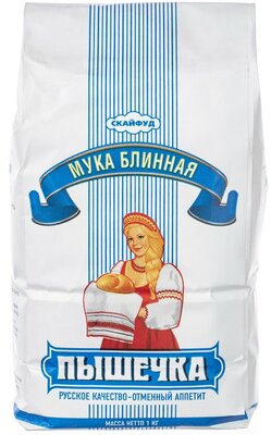 Мука Пышечка пшеничная блинная высший сорт, 1 кг