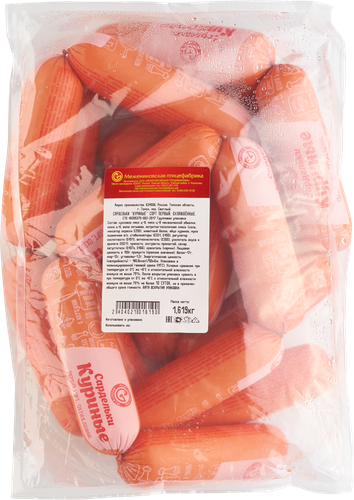 

Сардельки ПФ МЕЖЕНИНОВСКАЯ Куриные 1с и/о МГС вар. вес до 1.2 кг