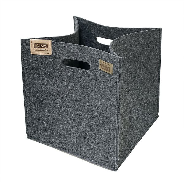 Корзинка для хранения Eva Classic, с ручками, темно-серый, искусственный войлок, 30 х 30 х 30 см