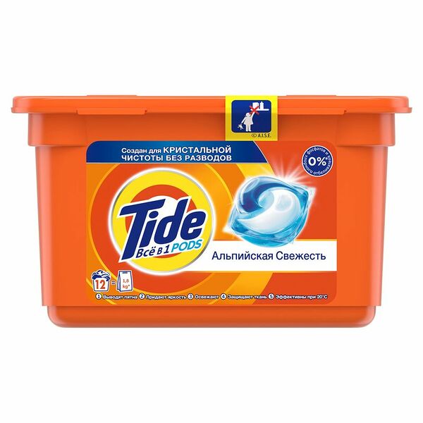 Гель капсулы Tide Альпийская Свежесть автомат 12 шт