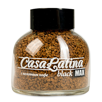 

Кофе натуральный Casa Latina Max Black растворимый сублимированный с добавлением молотого 85г ст/б Россия