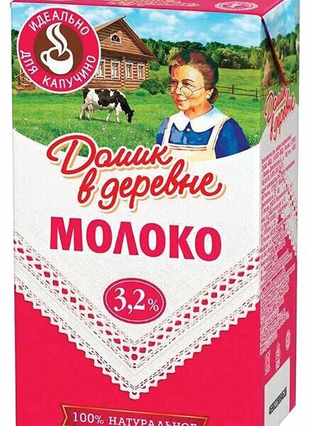Молоко ультрапастеризованное Домик в деревне 3,2%