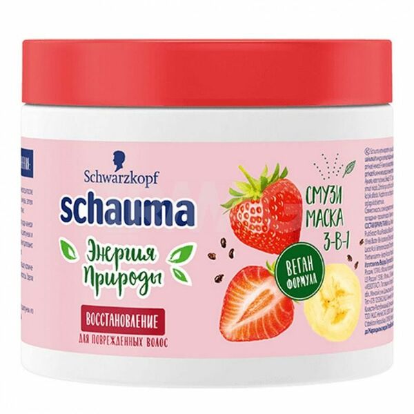 Маска для волос Schauma энергия природы клубника, банан и семена чиа 380мл
