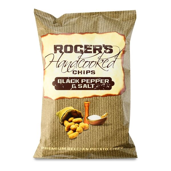 Чипсы картофельные Roger & Roger с морской солью и черным перцем 150 г