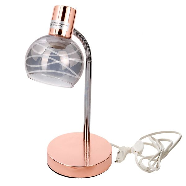 Лампа настольная, металл, стекло, Е14, 25Вт