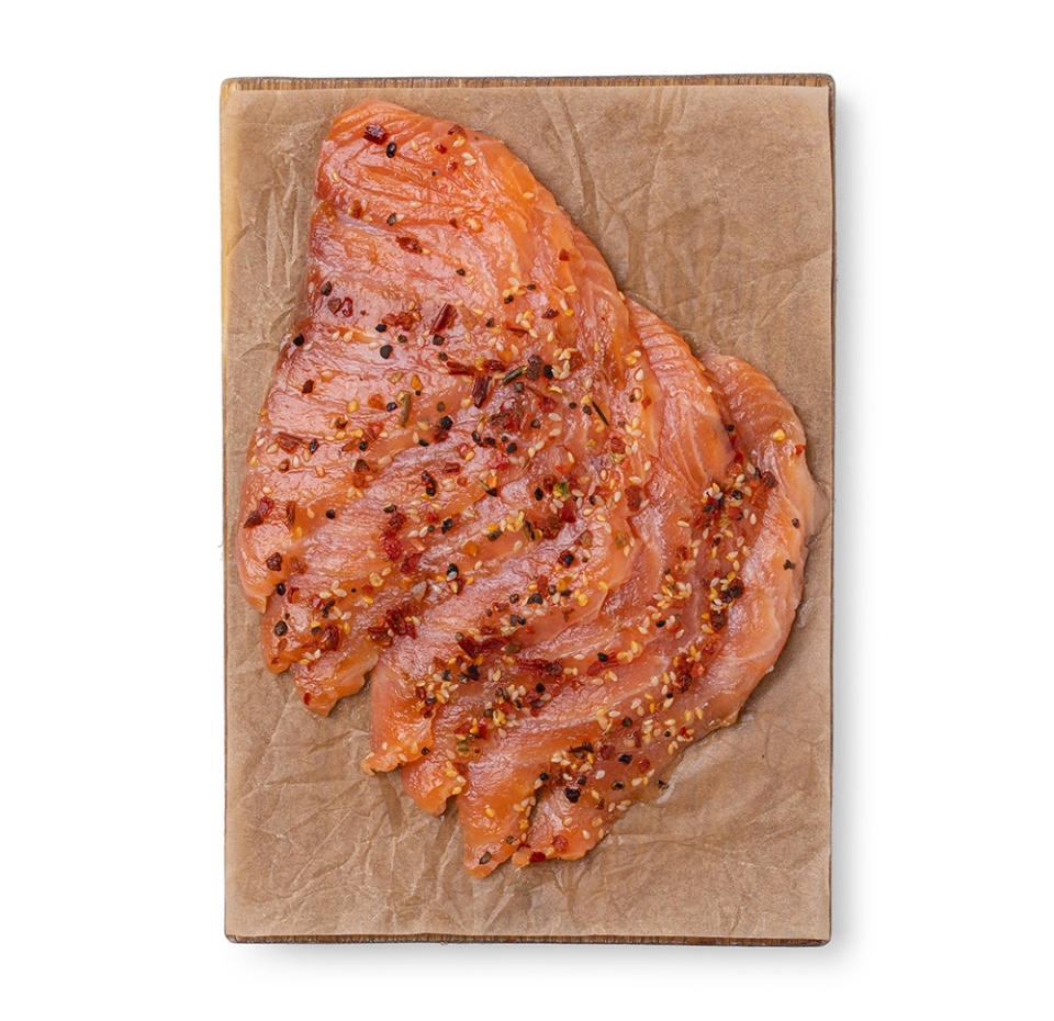 

Семга Азбука Вкуса малосоленая ломтики в обсыпке с душистым перцем вес