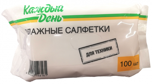 Салфетки влажные Каждый день для электроники, 100 шт