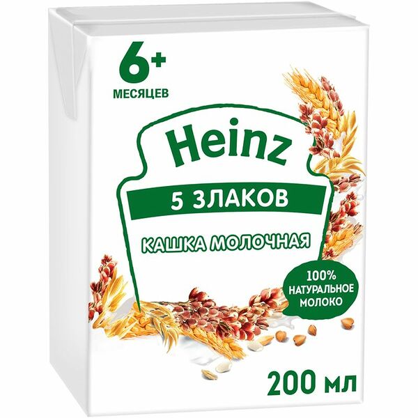 Каша 5 злаков молочная Heinz, с 6 месяцев