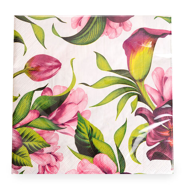 Салфетки одноразовые Цветы 33х33см, 3сл 20 шт в упаковке Россия