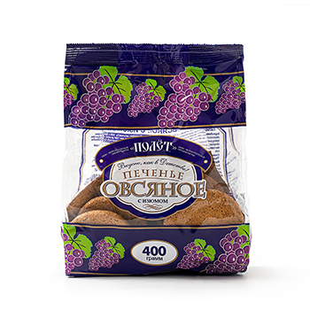 

Печенье Полет овсяное с изюмом 400г, Россия