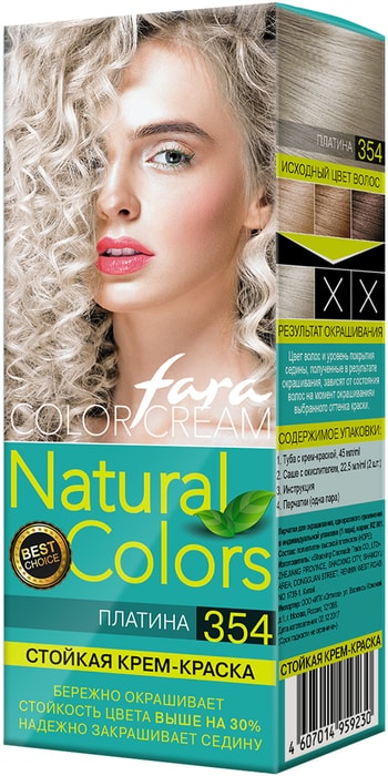 

Крем-краска для волос Fara Natural Colors 354 Платина