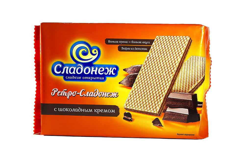 

Вафли Сладонеж Ретро-Cладонеж с шоколадным кремом, 300 г