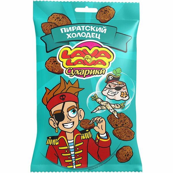 Сухарики Lava Lava ржаные со вкусом холодца с хреном, 30г