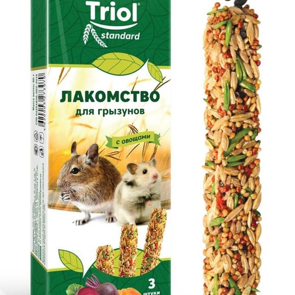 Лакомство для грызунов Triol с овощами, 3 шт.