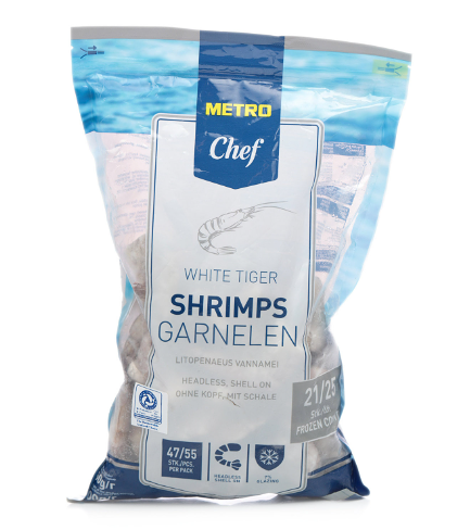 Креветки королевские Metro Chef без головы свежемороженые 21/25