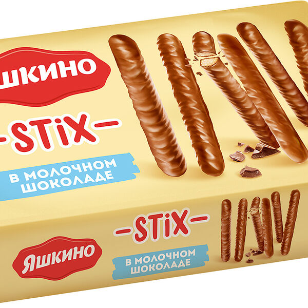 Печенье Яшкино ChocoStix палочки в молочном шоколаде, 130 г