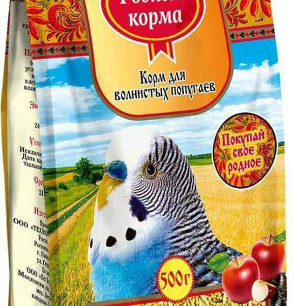 Корм для волнистых попугаев Родные Корма с фруктами