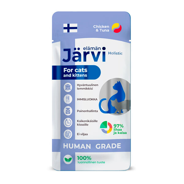 Jarvi крем-суп с мясом курицы и филе тунца для кошек и котят 15 г.