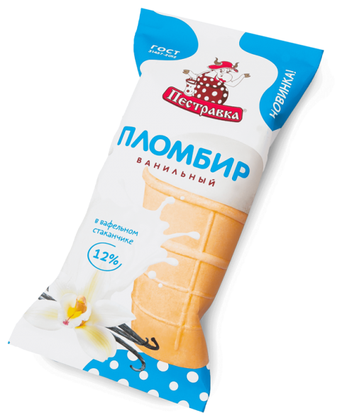 Мороженое Пестравка пломбир ванильный, стаканчик