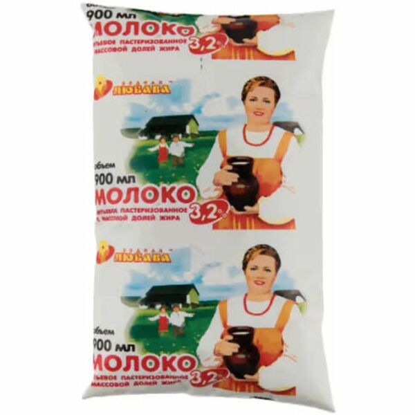 Молоко Родная Любава пастеризованное, 3.2%
