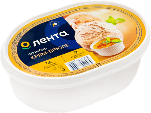 

Мороженое Лента Пломбир крем-брюле, БЗМЖ, 400 г