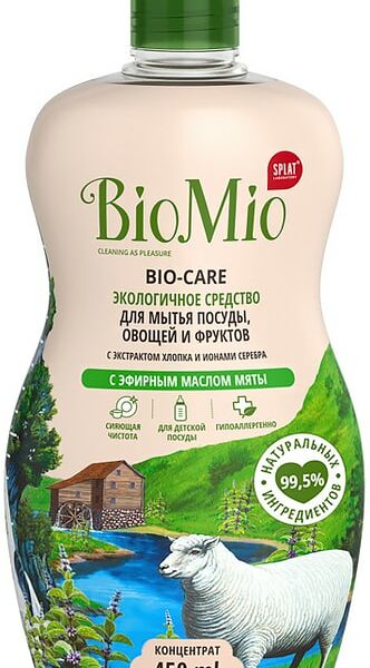 Средство для мытья посуды BioMio Bio-Care с эфирным маслом мяты 450мл