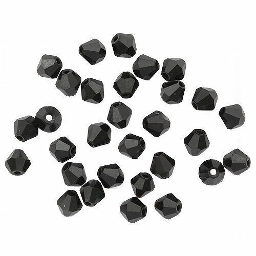 Бусины стеклянные, 6*6мм, Z-439, 30шт/уп(801 черный)