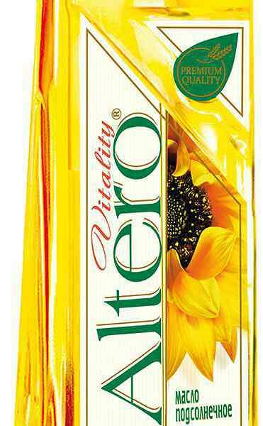 Масло Подсолнечное Altero Vitality с добавлением оливкового масла и масла зародышей пшеницы, 0.81 л