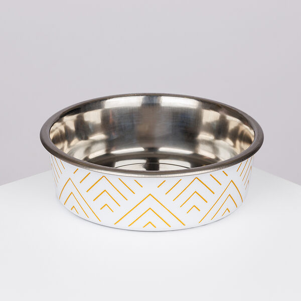 Миска металлическая с тяжелым прорезиненным дном для собак, d 17 см