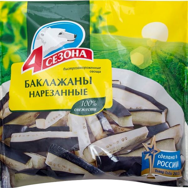 Баклажаны 4 сезона быстрозамороженное 400г