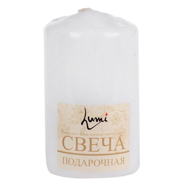 Свеча-столбик, 7х12 см, белый
