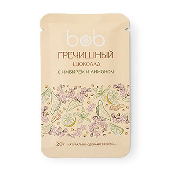 Шоколад bob гречишный с имбирем и лимоном 20г, Россия