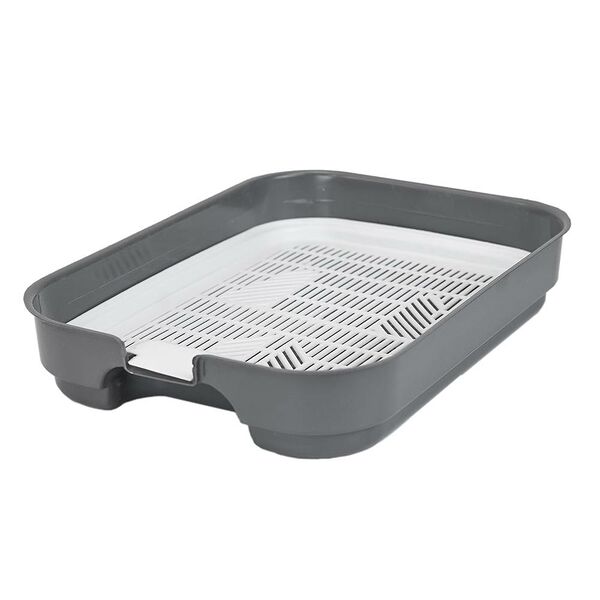 Туалет для кошек ХОРОШКА с сеткой 34х25х6см серый