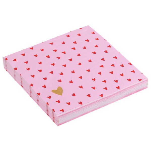 Салфетки бумажные Сердечки на Розовом АртБукет, 33 х 33 см, 3-сл, 20 шт