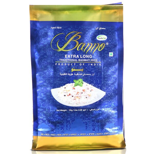 Крупа рис Басмати Banno Эктра Лонг Традиц 1кг