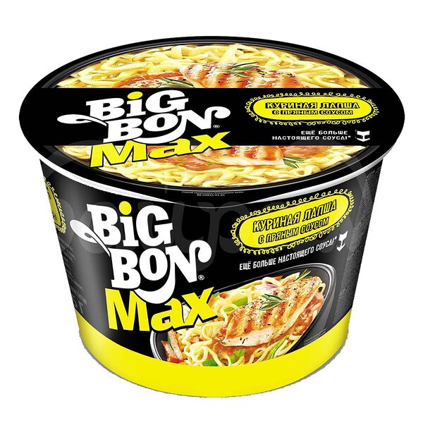 Лапша Big Bon 95гр Куриная с Пряным соусом чашка