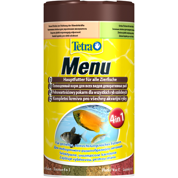 Корм для всех видов рыб Tetra Tetra Menu 4 вида мелких хлопьев 25г/100 мл