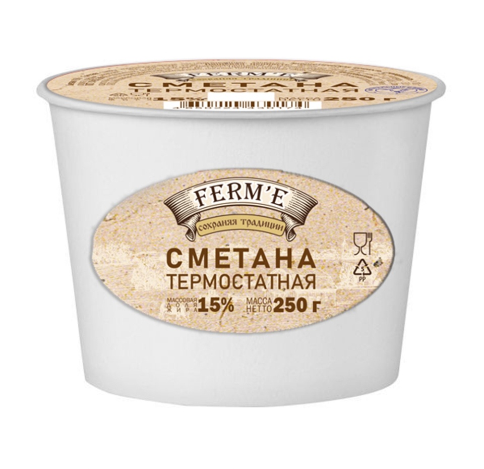 

Сметана Ferm'e термостатная 15% 250 г