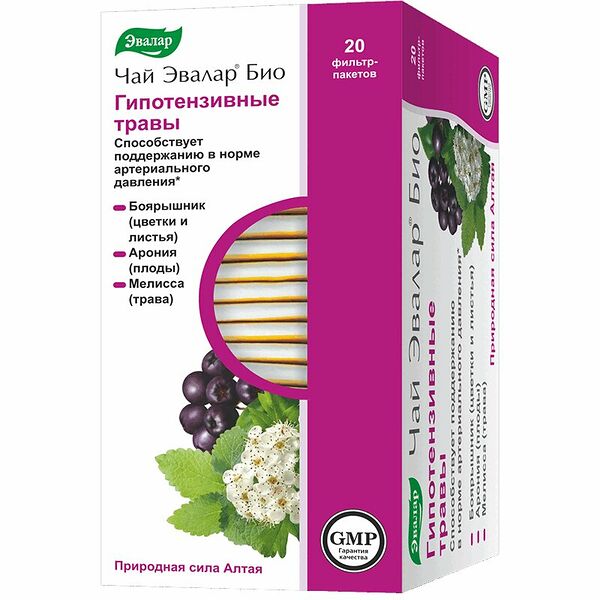 Чай Эвалар Био Гипотензивные травы, фильтр-пакеты 20 шт