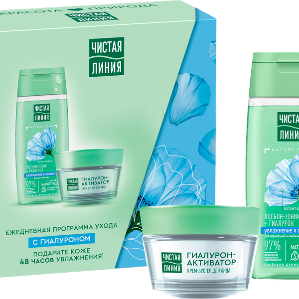 Подарочный набор Чистая линия Ежедневный уход Крем для лица + Лосьон