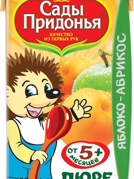 Пюре фруктовое Сады Придонья Яблоко, абрикос, с 5 месяцев 125 г