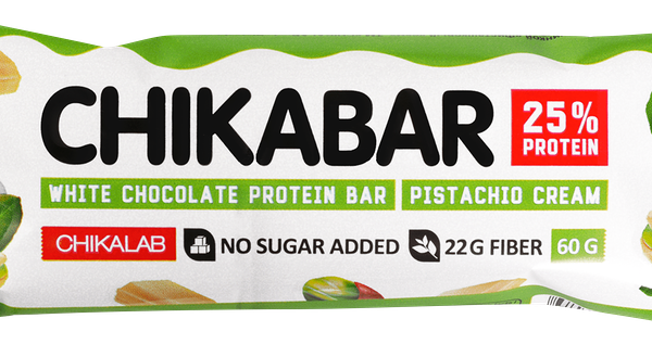Батончик протеиновый CHIKALAB с начинкой фисташковый крем, глазированный