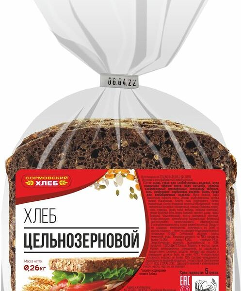 Хлеб Сормовский хлеб цельнозерновой, 260г