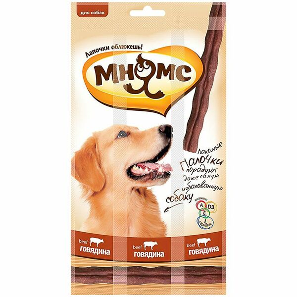 Лакомство Мнямс Лакомые палочки с говядиной для собак, 45г