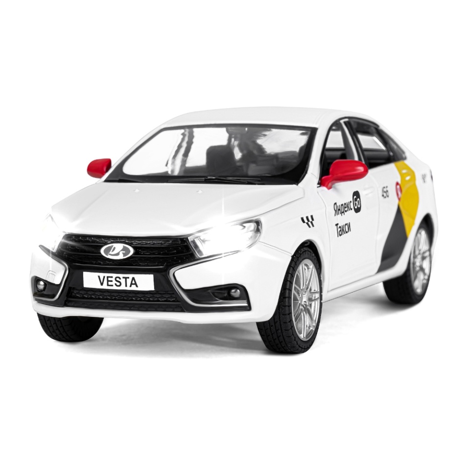 

Машинка металлическая Яндекс.Такси Lada vesta, цвет белый масштаб 1:24