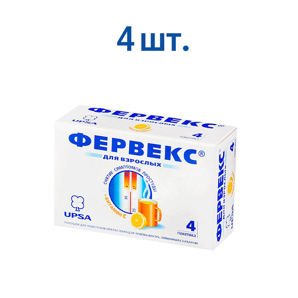 Фервекс порошок лимон с сахаром 4 шт