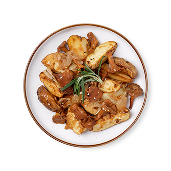 

Картофель запечённый с лисичками вес